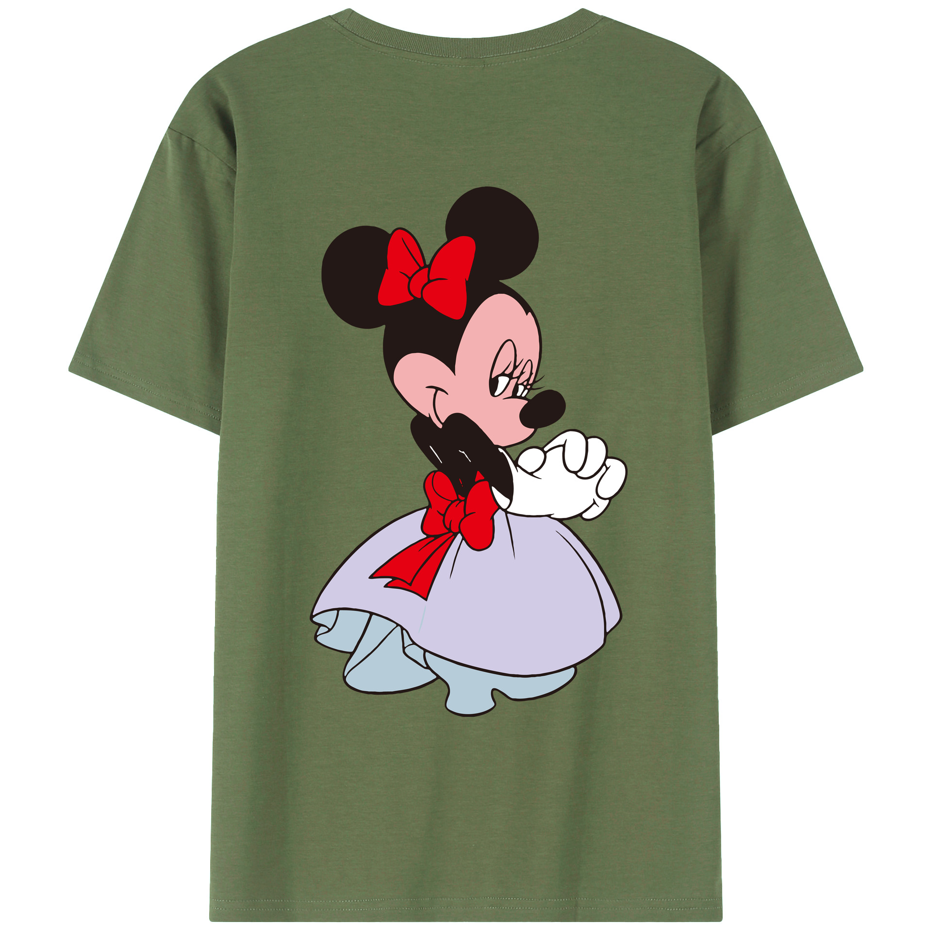 ミッキーマウス Mickey Mouse 綿100％ メンズ半袖Tシャツ（バックプリント） 通気性